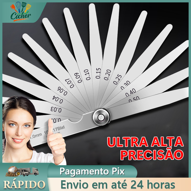 Calibre De Folga Mecânico 0,05 Mm A 0,1 Mm 13 Lâminas