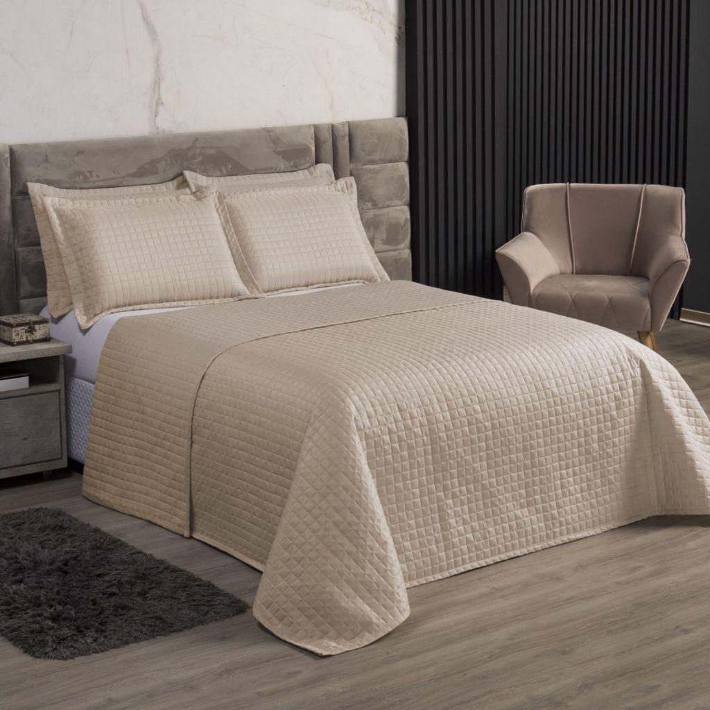 Cobre Leito Soft Casal Queen Kit 3 Peças Macio Matelado 100% Poliéster Cobreleito Para Quarto