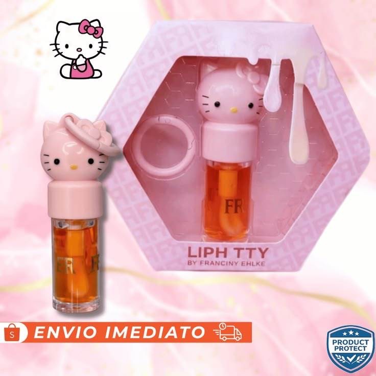 Gloss Labial Hello Kitty com Aroma de Mel – Liph TTY | Hidratação e Brilho