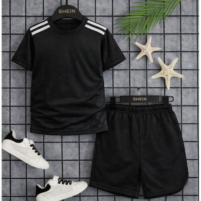Conjunto com  KIT camisa  e bermuda masculino infantil no tecido dry fit do 2 ao 14 anos