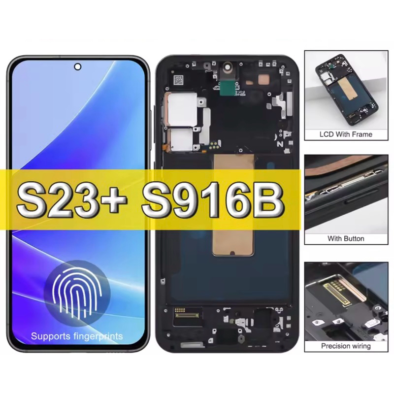 Tela Frontal Touch Para Samsung Galaxy S23+ S23 Plus S916B S916U S916W S916N S91