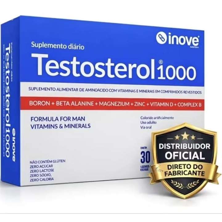 Suplemento Testosterol 1000 Inove Nutrition Magnésio Vitaminas e Minerais em Oferta na Shopee