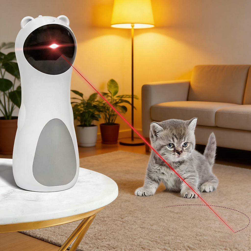Brinquedo Laser Automático para Gatos Silencioso Recarregável | Estimula Instinto de Caça