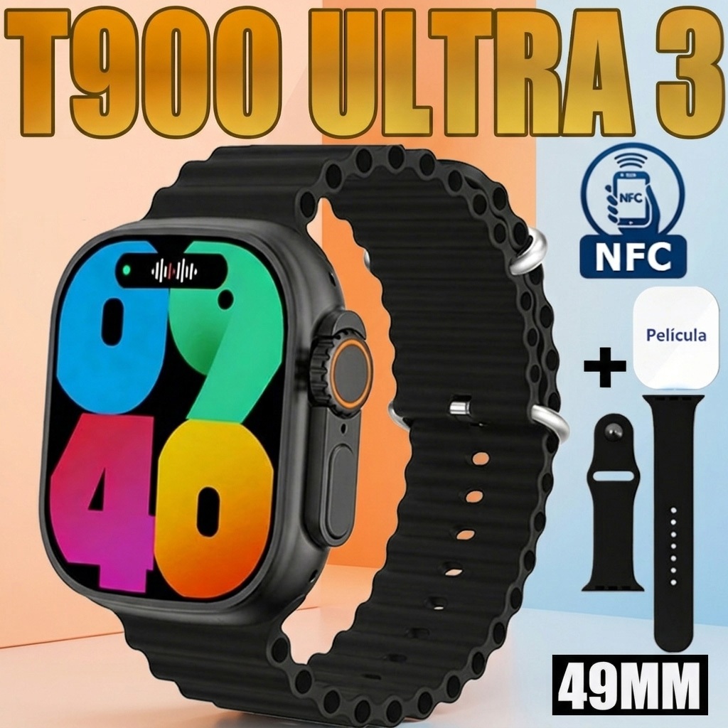 T900 Ultra Smartwatch Relógio Inteligente Prova Bluetooth Monitoramento De Saúde Exercício Contagem