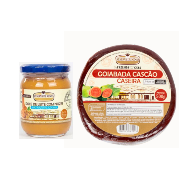 combo Doce De Leite Com NozesZero Acúcar Reserva De Minas 210g + GOIABADA CASCAO 500g MAIS VENDIDO