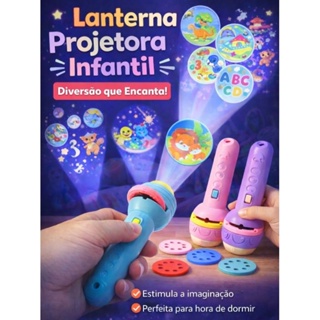 Lanterna Projeção Infantil imagens Divertidas  Brinquedo Crianças em Oferta na Shopee