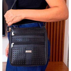 Bolsa transversal feminina moda feminina trabalho social porta celular com 3 divisorias