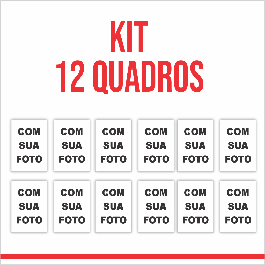 Kit Quadros COM SUA FOTO 12 Peças Personalizado 9x13cm Sala Quarto Decorativo Durabilidade