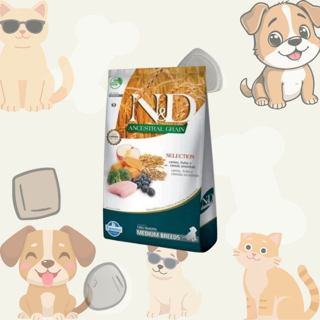 Ração P/Cães Filhotes N&D 15KG Ancestral Selec. Puppy Medium