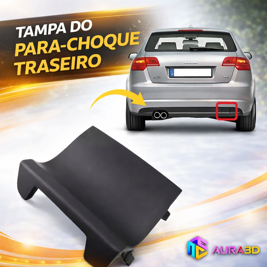Tampa Reboque Parachoque Traseiro Audi A3 Sportback 2008 até 2012 Moldura Acabamento Tampinha Capinha