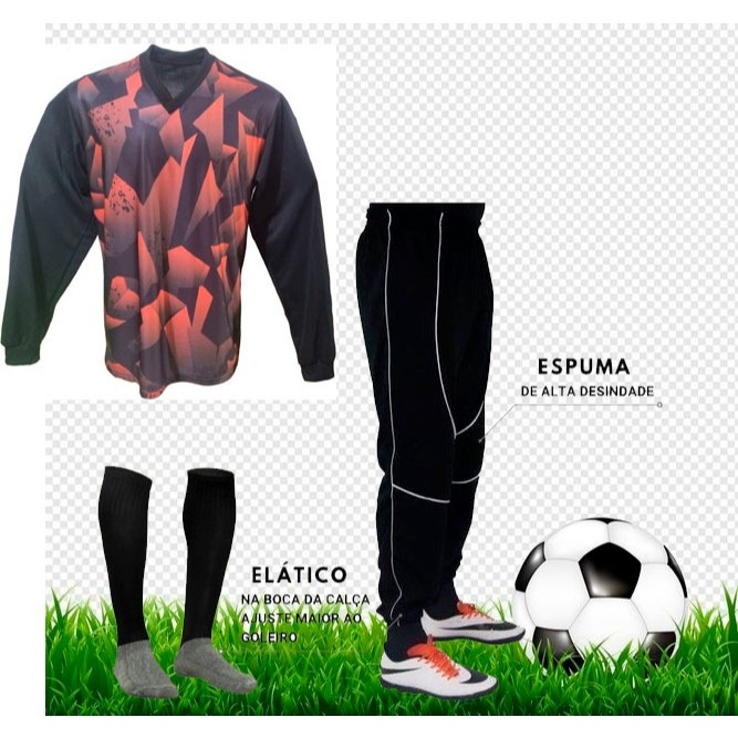 kit completo Goleiro Top ( calça profissional + camisa nº1 + meião )