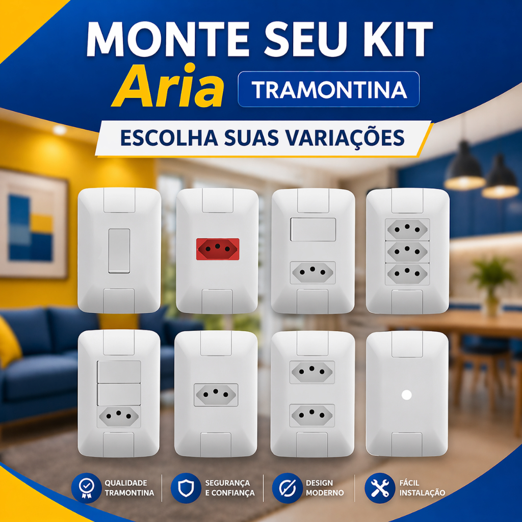 Interruptores e Tomadas 20A Tramontina Linha Aria – Monte o seu