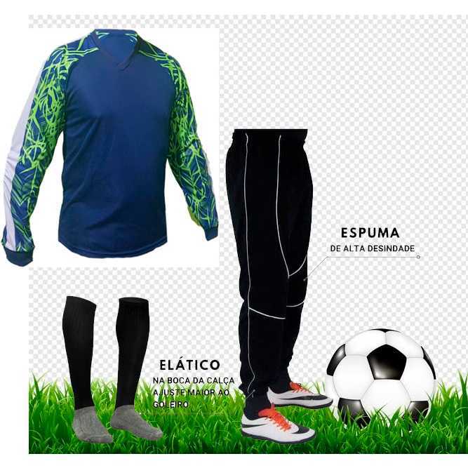 Conjunto Goleiro Premium camisa Nº 1 + Calça Profissional + Meião