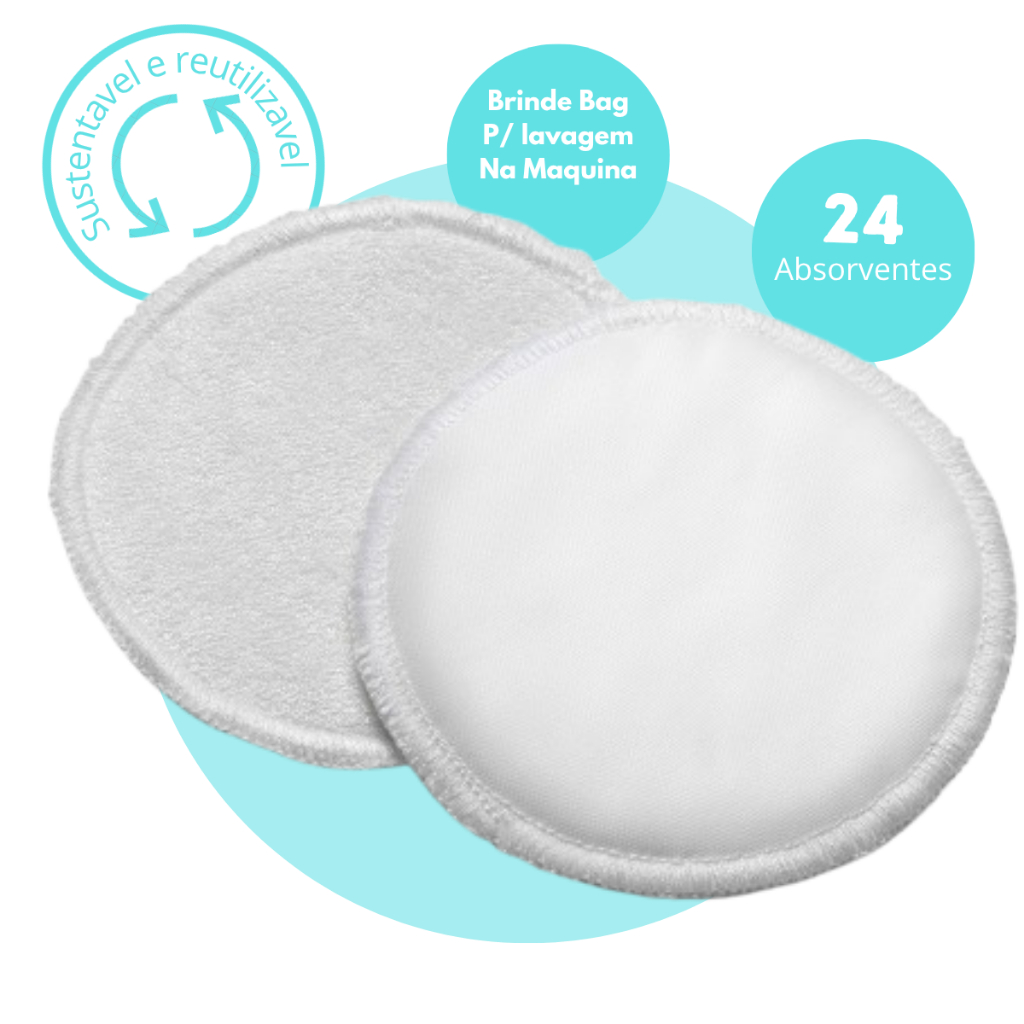 Absorvente para seios Reutilizável Lavável Protetor Seio Amamentação