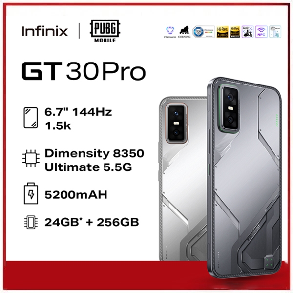 Imagem Infinix GT 30 PRO 5G, 256GB + 12GB RAM, Processador Dimensity 8350 Ultimate, Versão Global, Câmera 108MP, Tela AMOLED