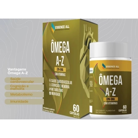 Ômega 3 + Multivitamínico A-Z Essence ALL 60 Caps - Coração Cérebro e Imunidade Completa