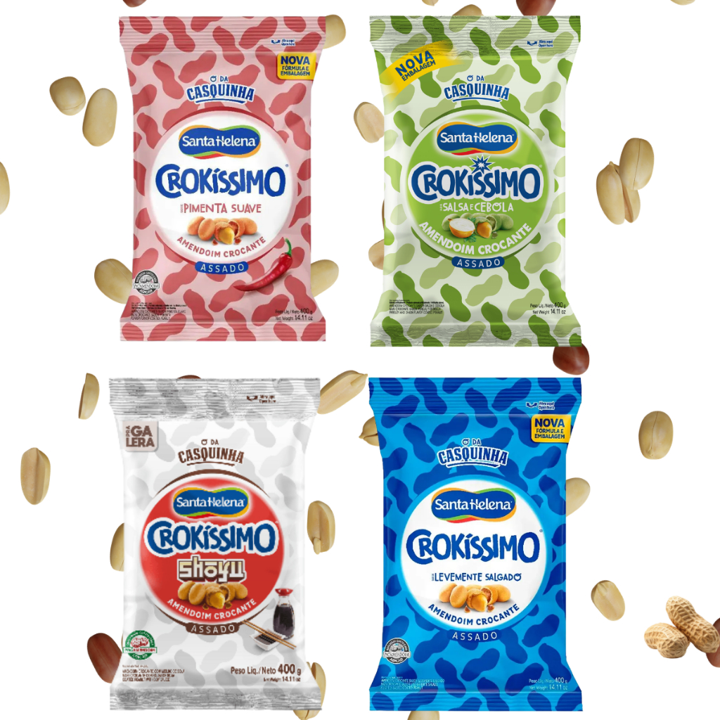 Amendoim Crocante Crokíssimo 400g Santa Helena Petiscos Festa