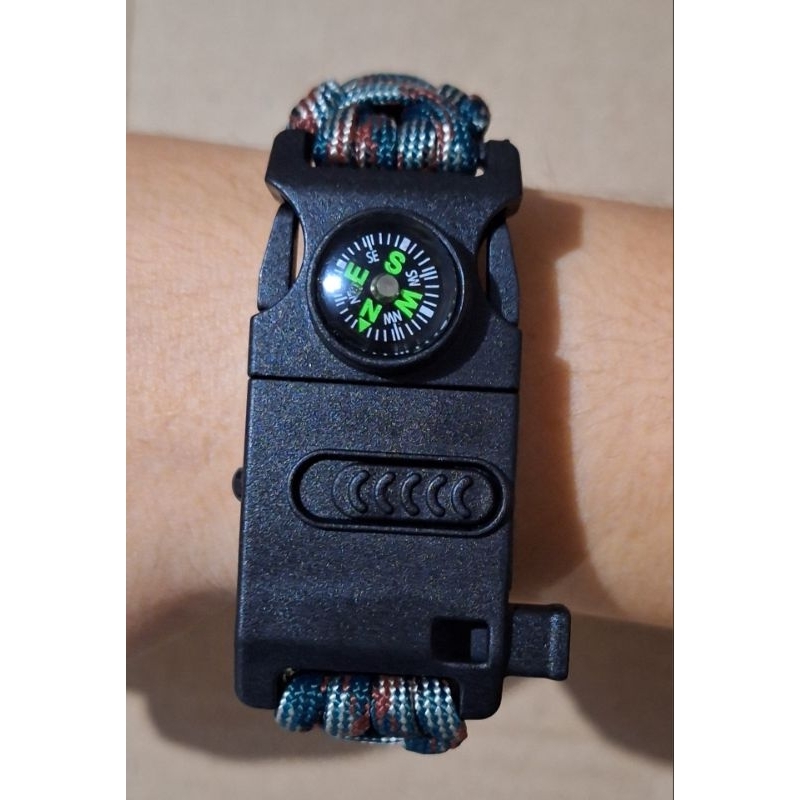 Pulseira Paracord Albatroz - Camping, Bussola, Apito