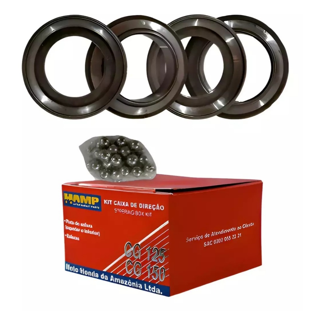Caixa Direção Original Hamp Honda CG Titan 125 150 160 Fan Premium Alta Resistência Peça Profissional Durável