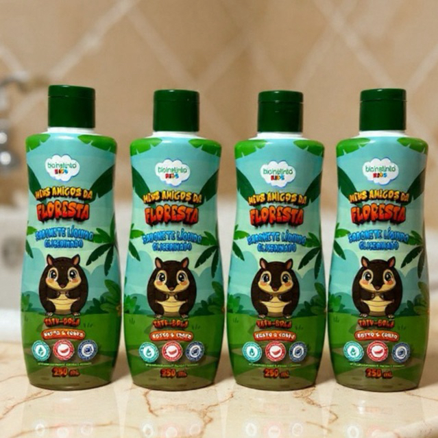 kit 04 Uni Sabonete Líquido Infantil 0 -12 anos 250 ml - Bio Instinto