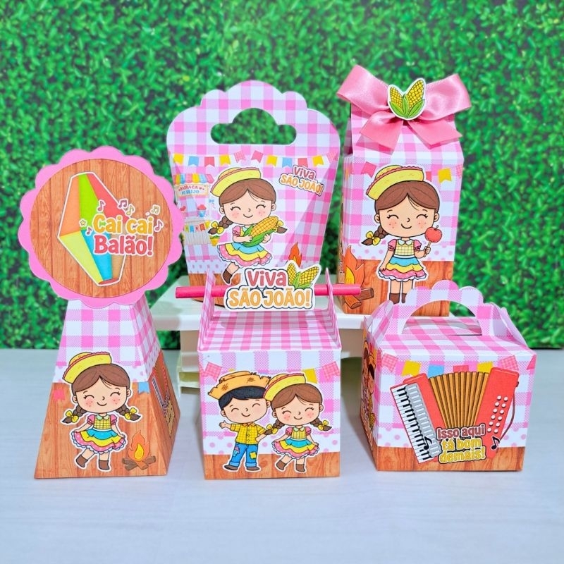 Kit personalizados FESTA JUNINA São João ROSA , PEGUE E MONTE, lembrancinhas aniversário festa Infantil