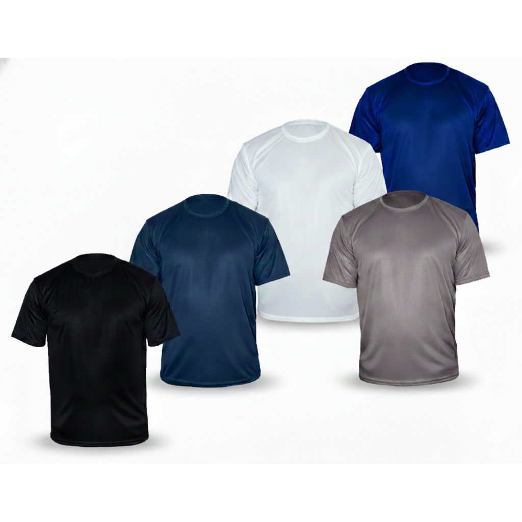 Kit 3 Camiseta Masculina Poliéster Básica Lisa Não Amassa Secagem Rápida Uniforme Dia a Dia Academia