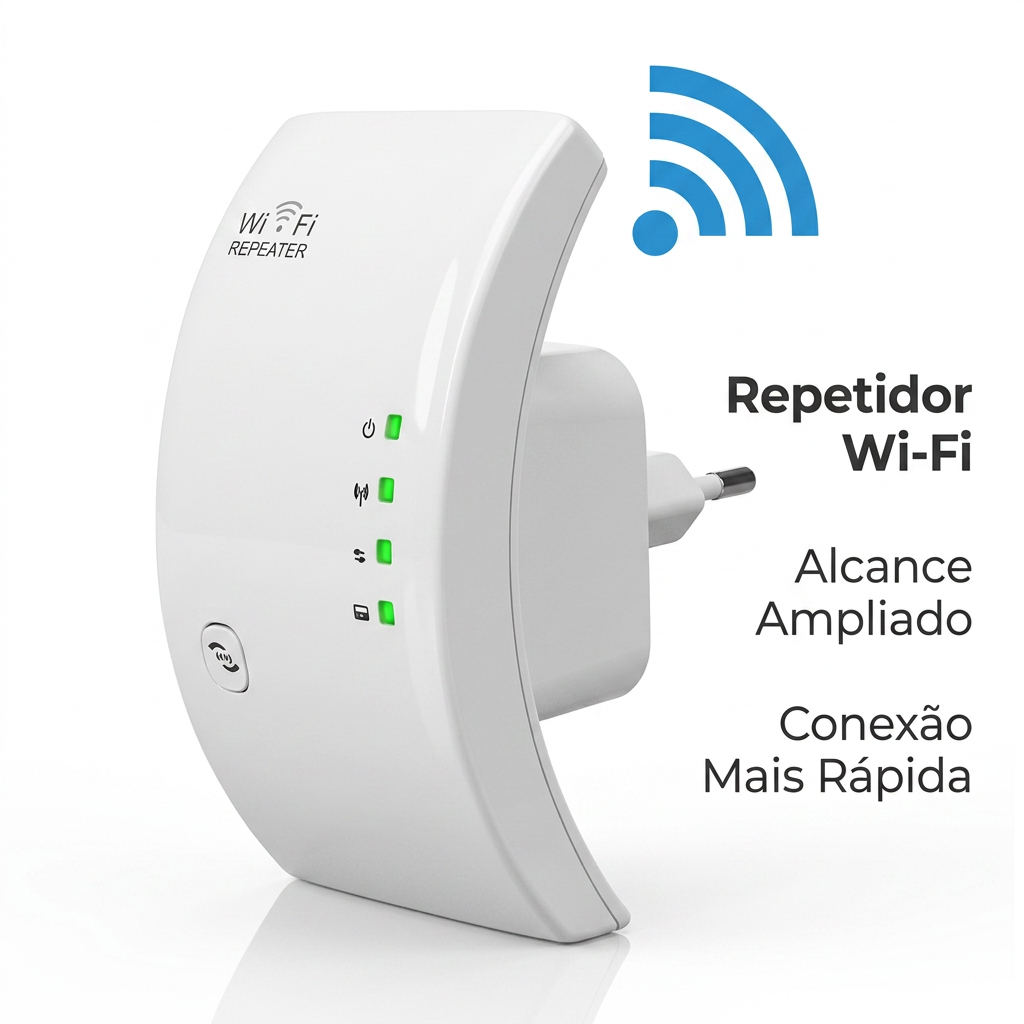 Repetidor WiFi 300Mbps - Amplificador de Sinal com Botão WPS, Cobertura Estável e Ultra Rápido