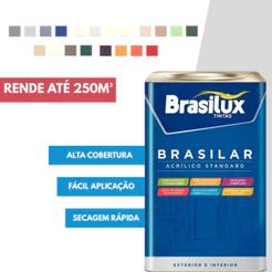 Tinta Pintura Parede Acrílica Fosca Antimofo 18L Brasilux Exterior Standard
