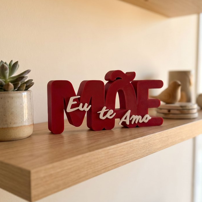 Letreiro Decorativo Mãe Eu Te Amo Presente Mãe