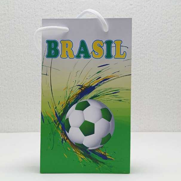 Sacolinha Surpresa Personalizada FUTEBOL BRASIL - COPA - Mimo - Lembrancinha - (PEGUE E MONTE)
