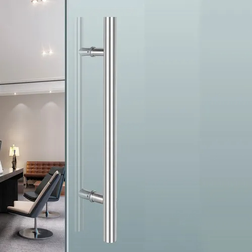 Puxador Porta Pivotante 60cm/100cm Aço Inox 304 Preto Fosco Luxo Redondo Duplo Madeira Vidro Portão Premium Yesop · foto 2