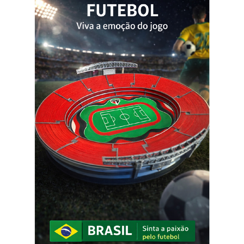 Estádio do Morumbi miniatura São Paulo FC Maquete Detalhado Decoração Presente Tricolor Futebol