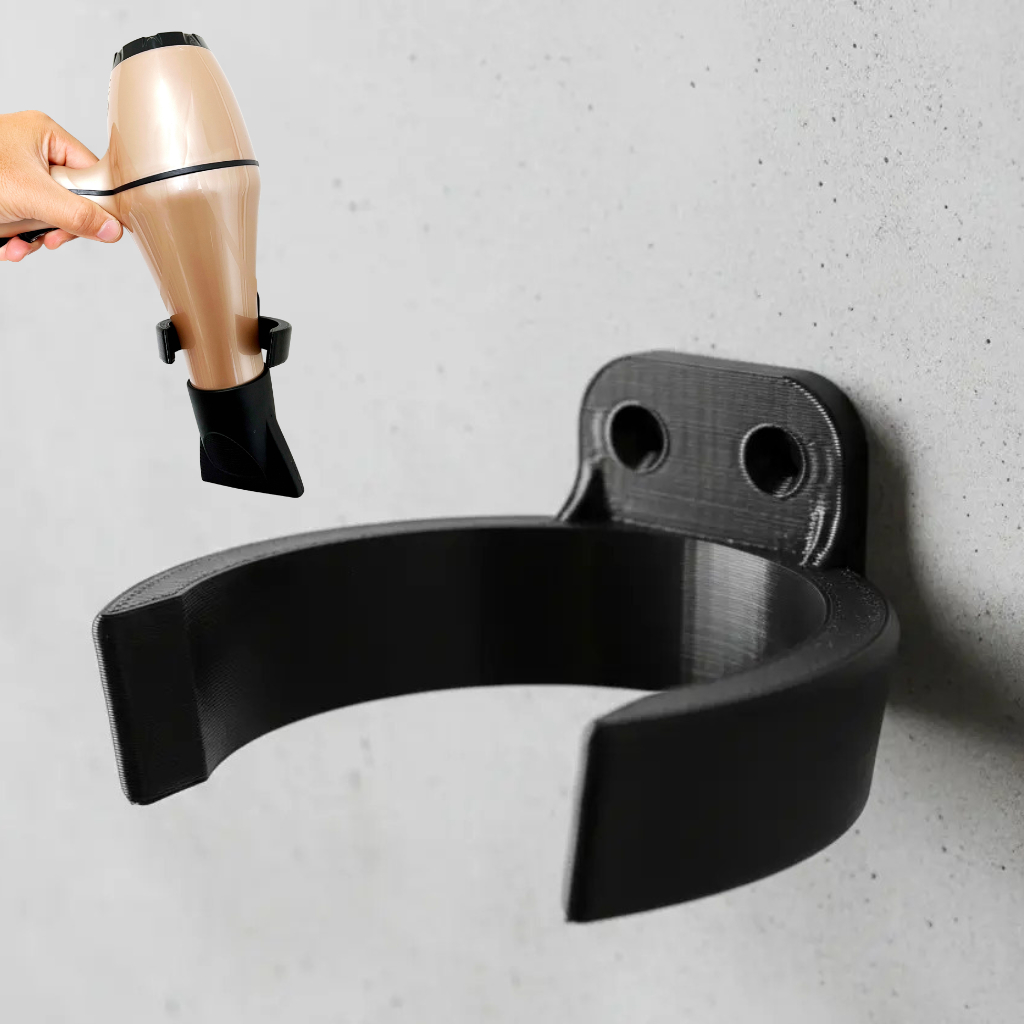 Suporte Porta Secador de Cabelo Parede Universal Organizador Banheiro Salão – Fixação Parafusos