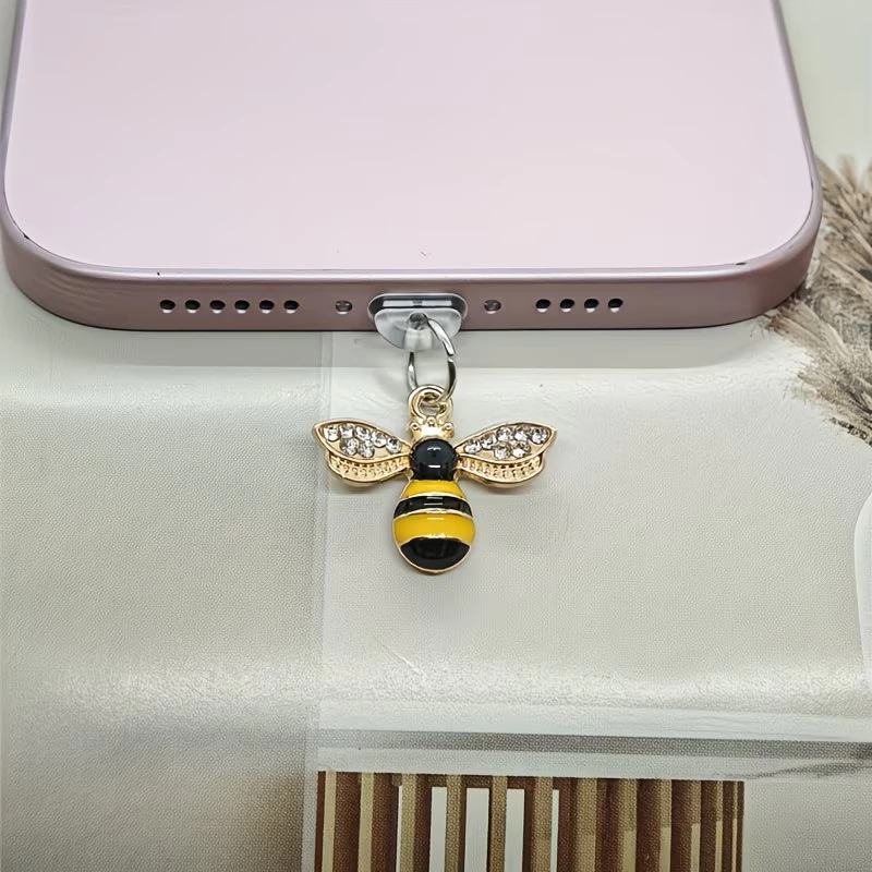 Tipo C Iphone Plug Abelha Mel protetor Poeira Pingente Celular Android Iphone Kindle Acessório USB