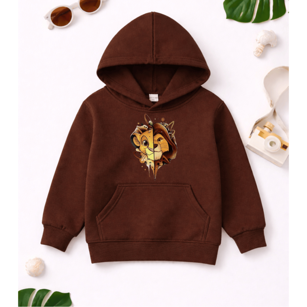 Moletom Infantil Juvenil Canguru com Capuz | Rei Leão | Unissex Conforto | Agasalho Lindo para Frio, Estampa Simba