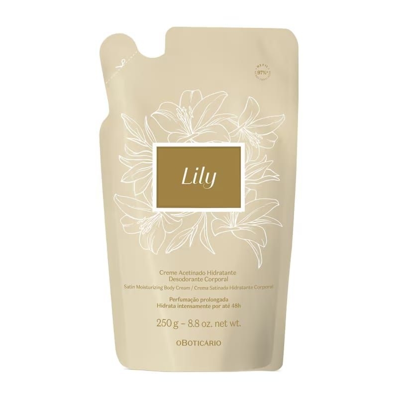 Refil Creme Acetinado Hidratante Corporal Lily 250g- O Boticário