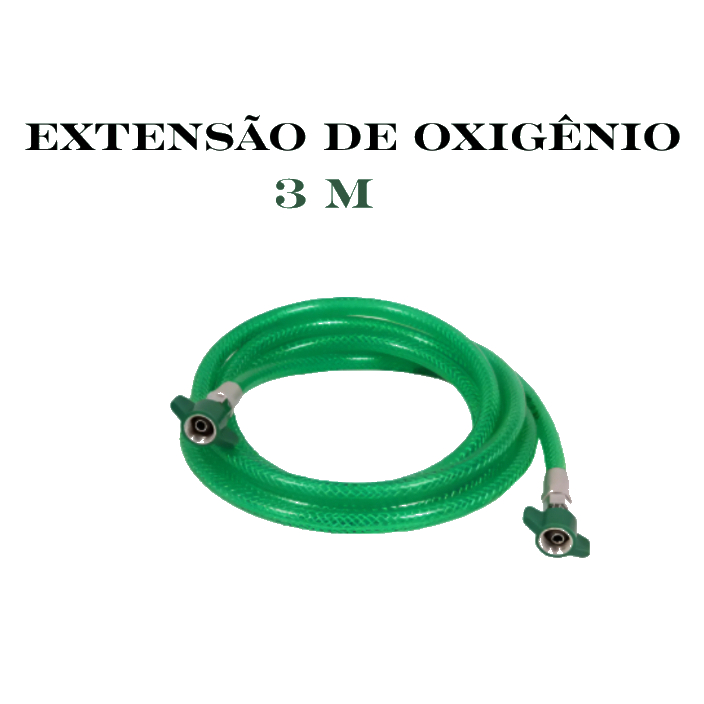 Extensão Oxigênio 3m Haoxi Nylon Trançado Reforçada Tubo O2 Compatível Concentrador Fluxômetro Uso Hospitalar