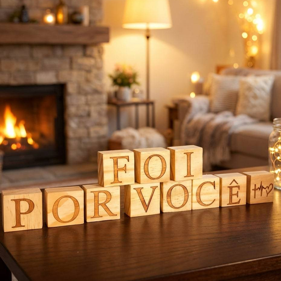 Cubos Palavras De Madeira Pinus Decorativo Bloco Artesanato Para Decoração