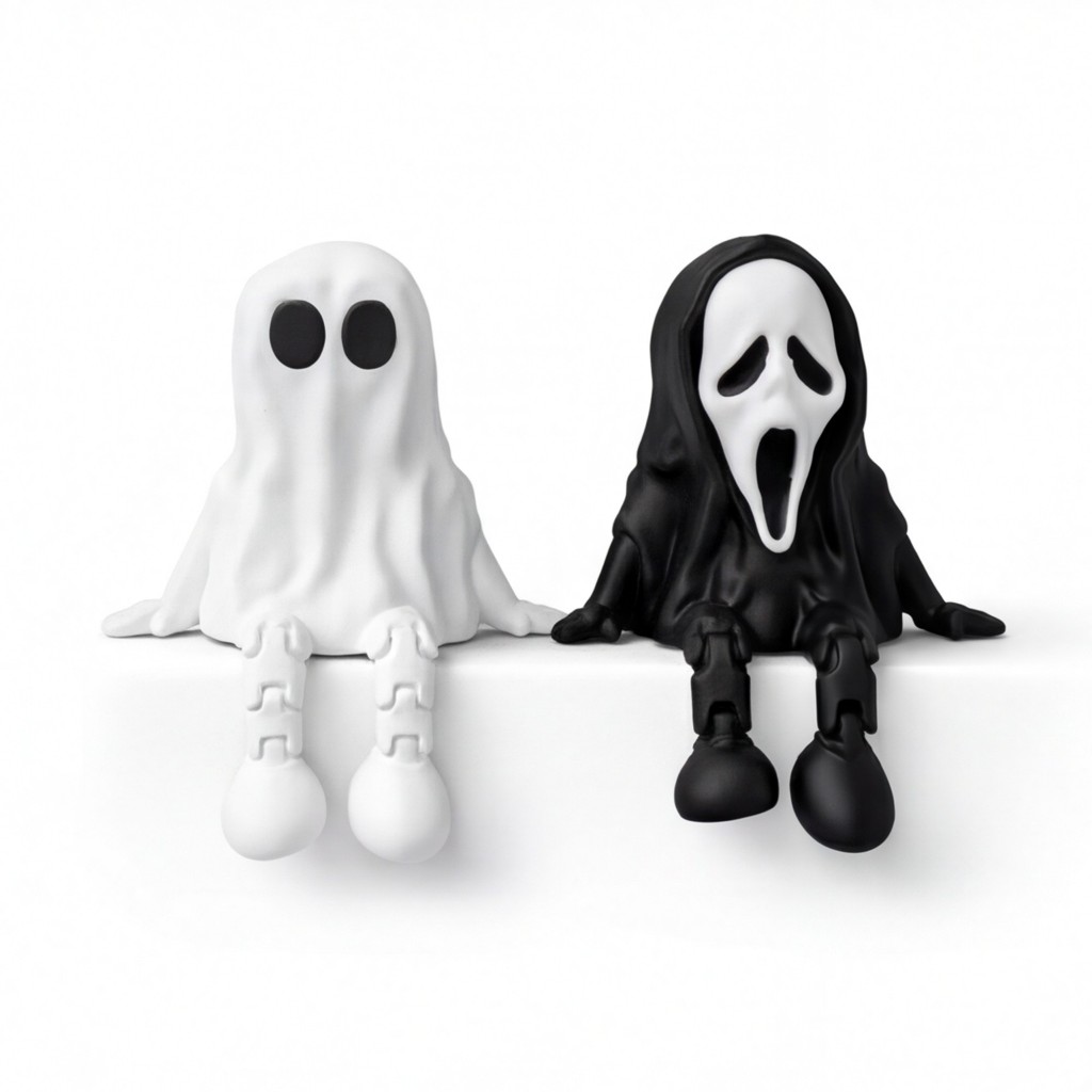 Decoração Gamer Fantasminha Ghostface Setup Geek Quarto Mesa PC Enfeite