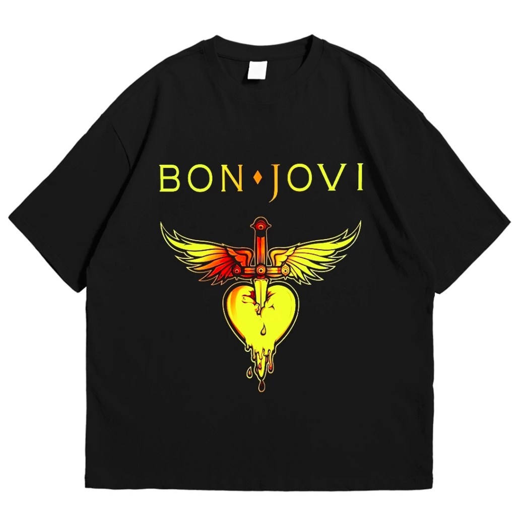 Camiseta T-Shirt Unissex Algodão Bon Jovi Vintage Rock Clássico Hard Rock 80s
