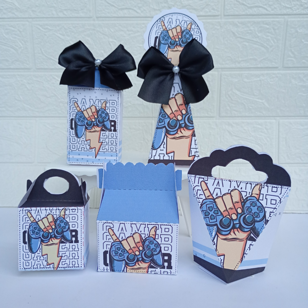 KIT FESTA PERSONALIZADO VEDEO GAME MENINO 30 PEÇAS DESMONTADO LEMBRANCINHAS INFANTIL ANIVERSÁRIO