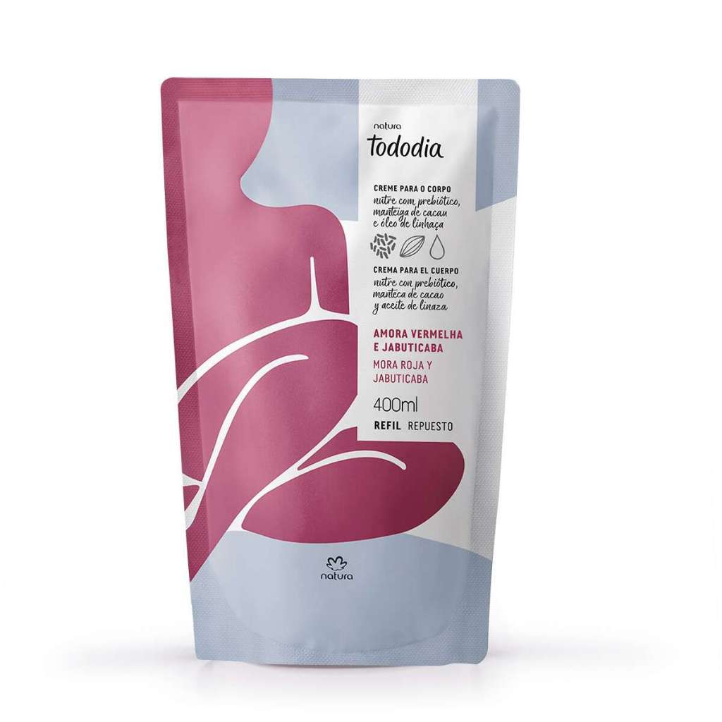 Combo Refil Creme Nutritivo Corporal Tododia Amora Vermelha e Jabuticaba 400ml (2 unidades) Natura