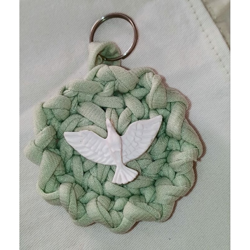 5 Chaveiros Espírito Santo Verde, lembrança Crisma/ Batizado/1. Eucaristia
