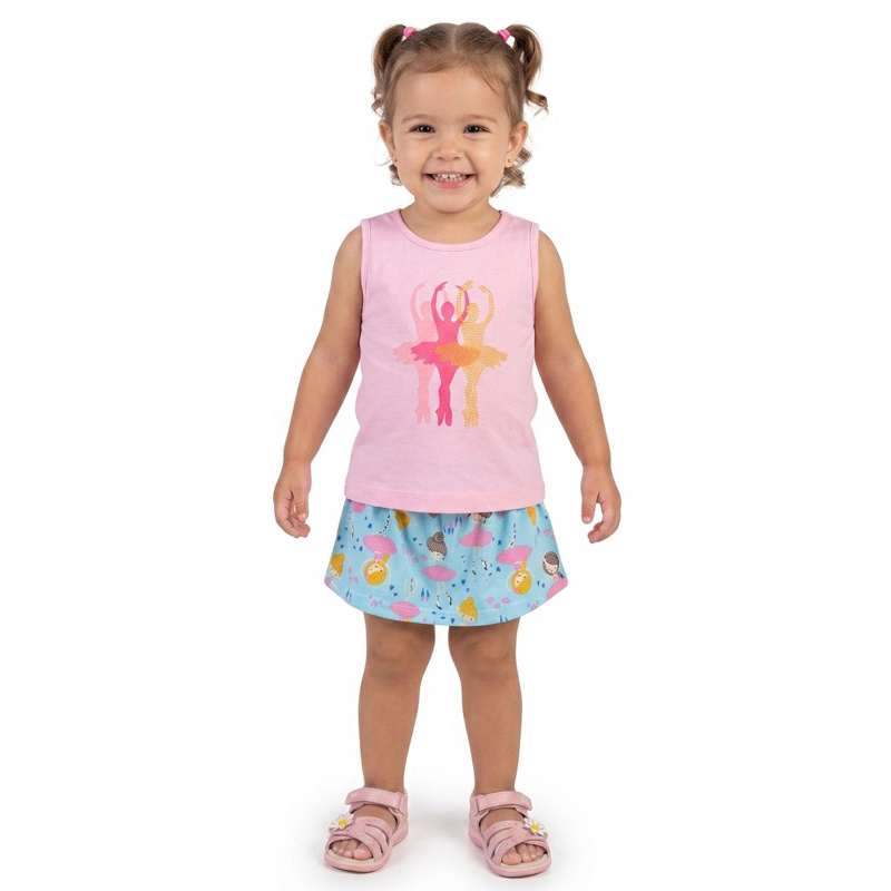 KIT COMBO 3 CONJUNTOS MENINA TAM 2 anos - verão - short camiseta regata