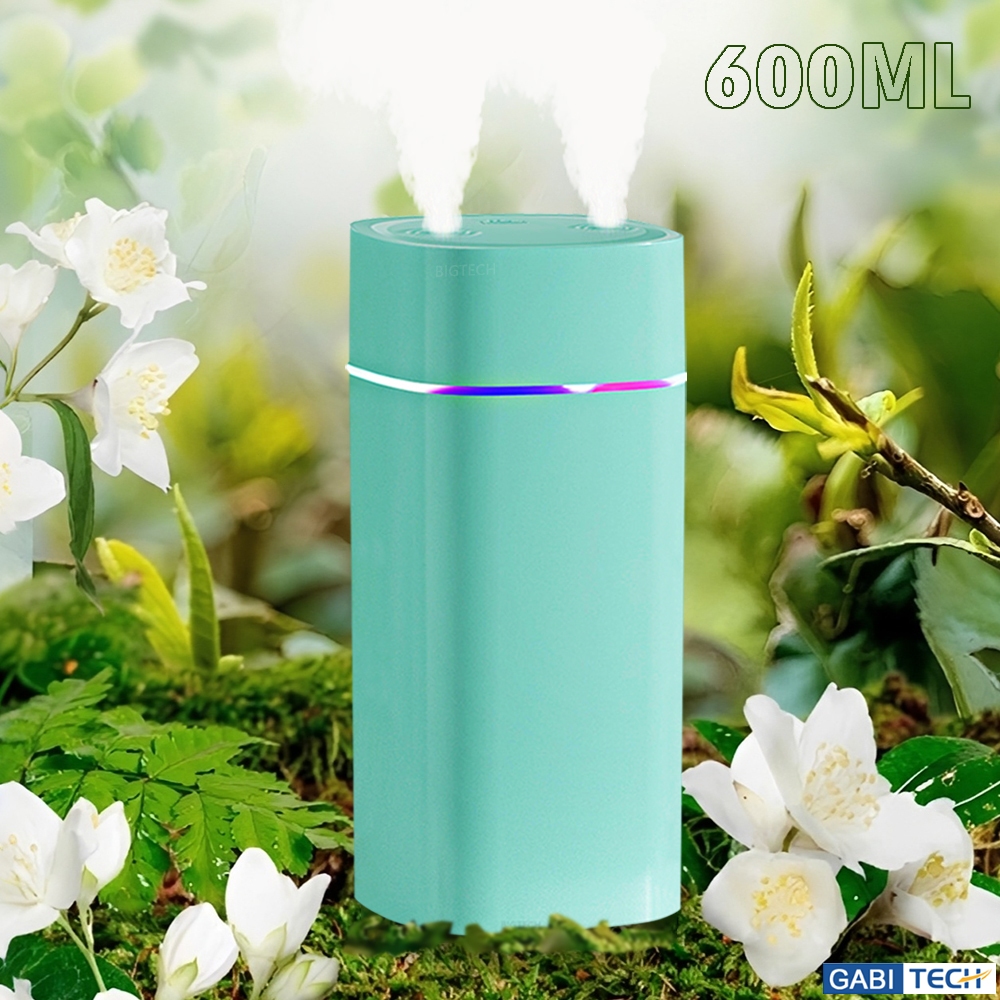 Umificador De Ambiente Com Bico Duplo Portátil Difusor Aromatizador 12 Horas Com Luzes Coloridas Led Para Quarto