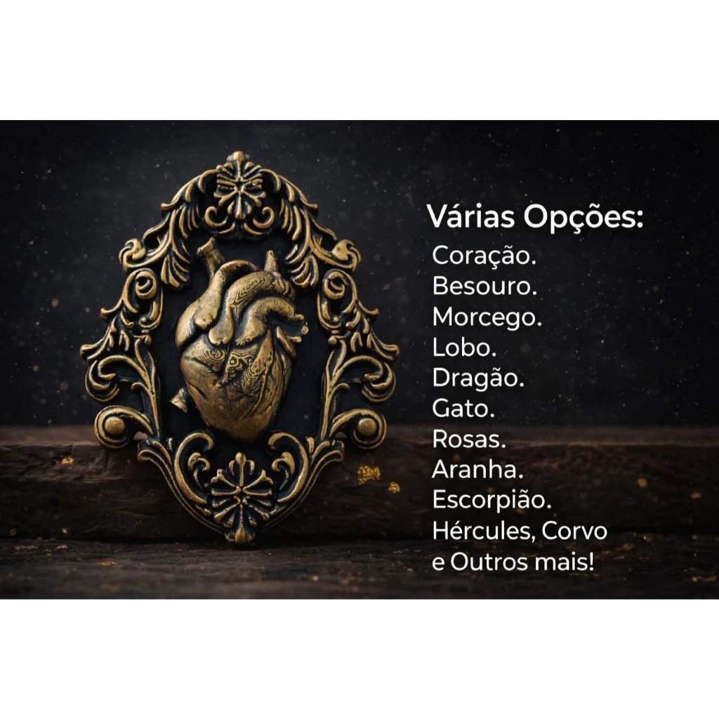 Mini Quadro Decorativo 3D em Relevo | Coração Gótico e Outros Modelos