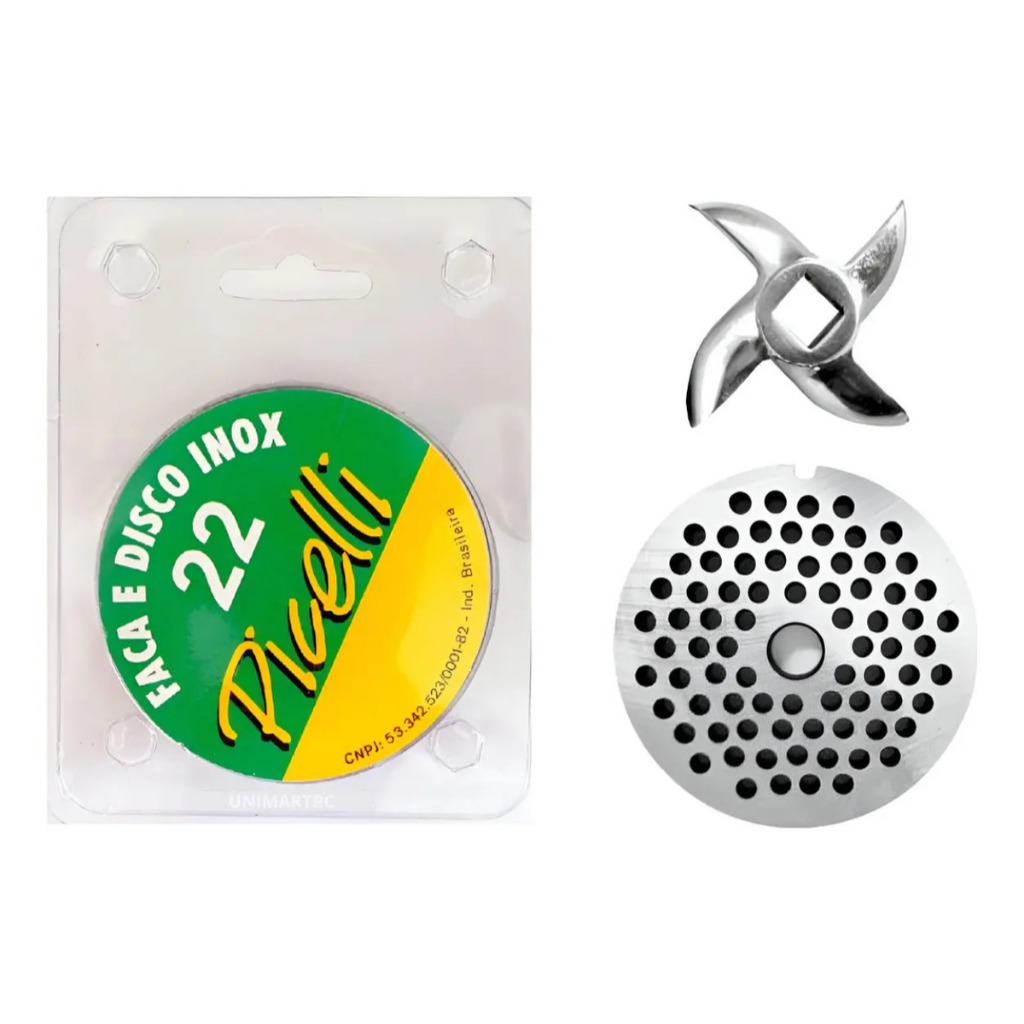 Kit Disco + Cruzeta 22 Inox Para Moedor De Carne Boca 22