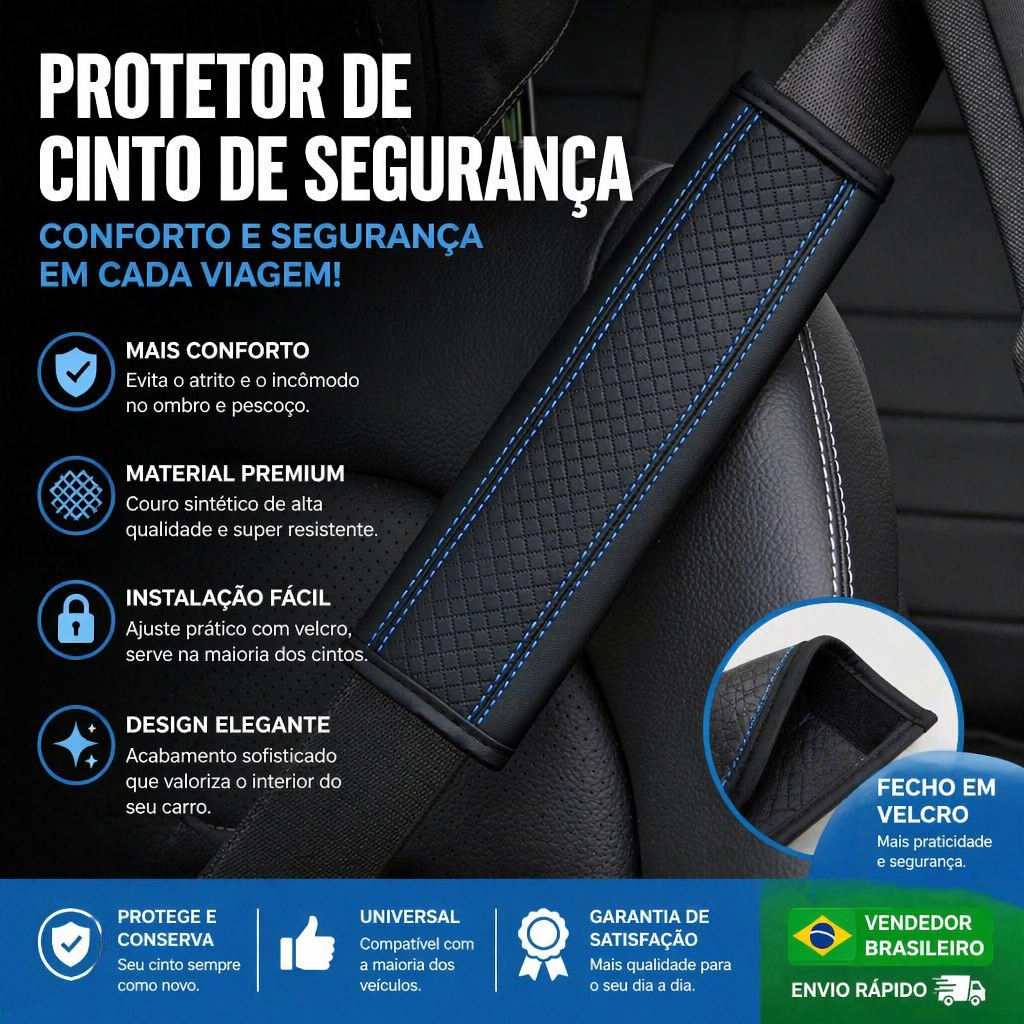 Capa De Cinto De Segurança Para Carros Clássico Couro Ombros Do Carro Acessórios