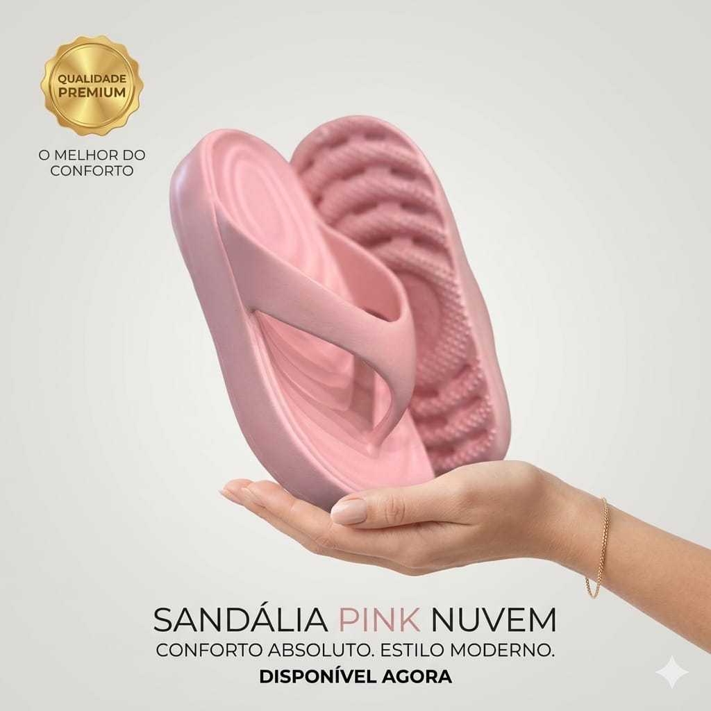 Sandália Nuvem Feminina Super Macia Conforto Absoluto Chinelo de Dedo Moderno Blogueira