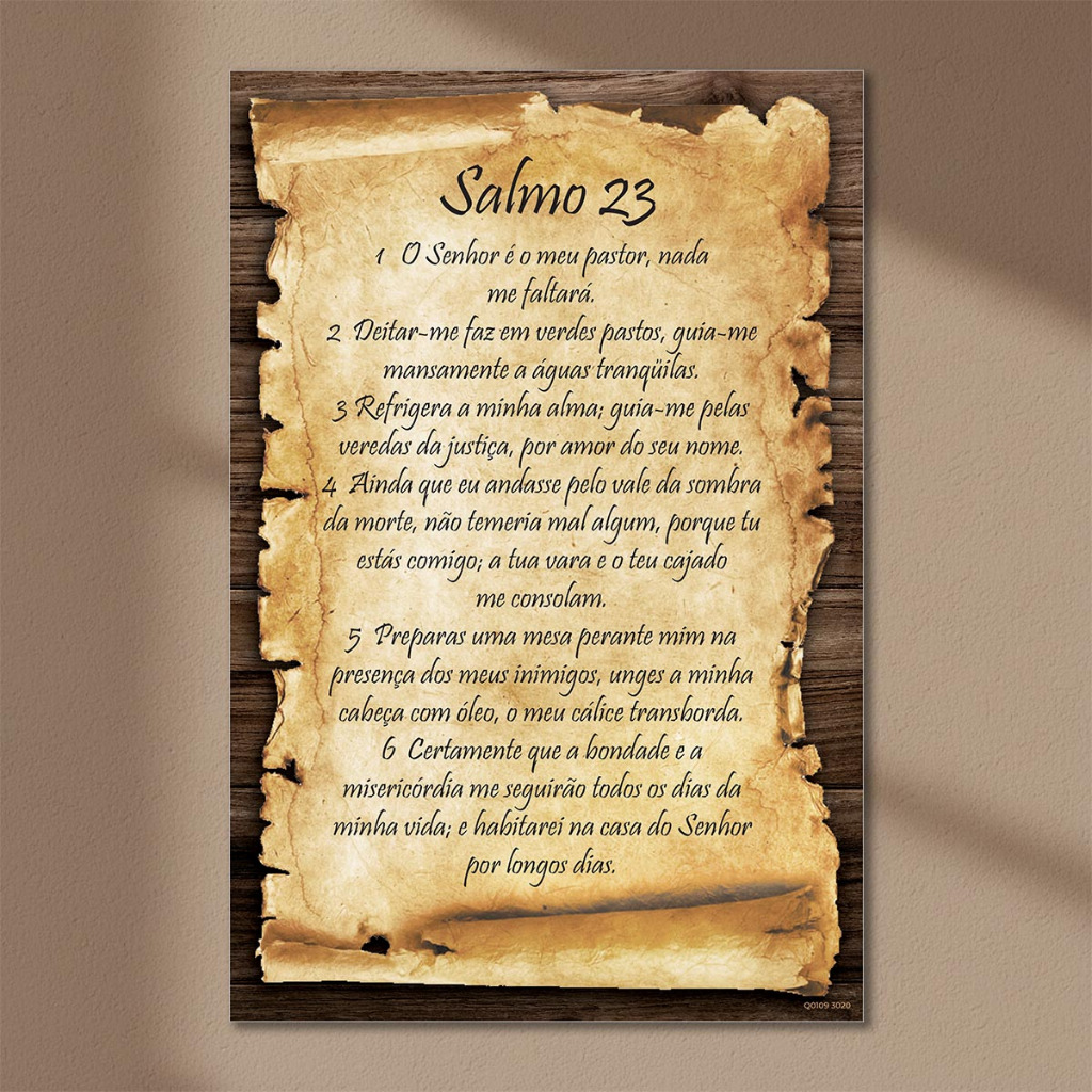 Quadro Decorativo Salmo 23 Quadro Religioso Cristão Para Sala Quarto Evangélico Placa Decorativa